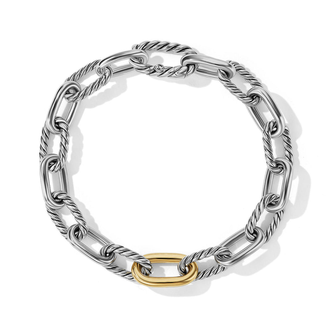 David Yurman DY Madison Chain Bracelet with 18K Yellow Gold - Medium