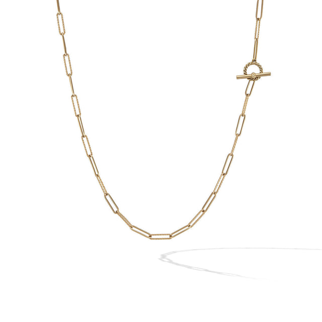 David Yurman DY Madison Elongated Chain Necklace in 18K Yellow Gold - Inches 16