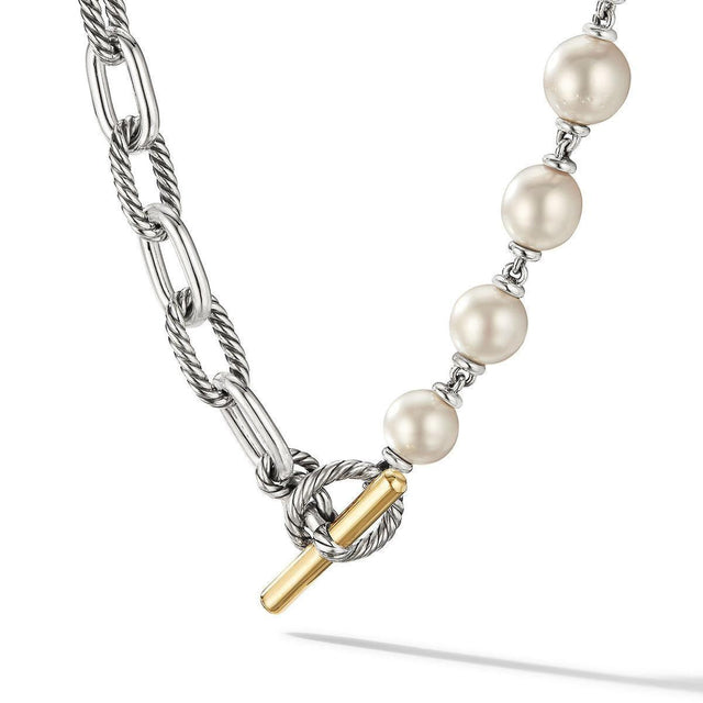 David Yurman DY Madison Pearl Chain Necklace with 18K Yellow Gold