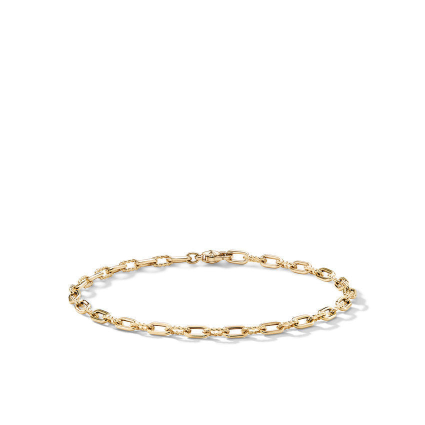 David Yurman DY Madison Thin Chain Bracelet in 18k Yellow Gold, 3mm - Size Medium