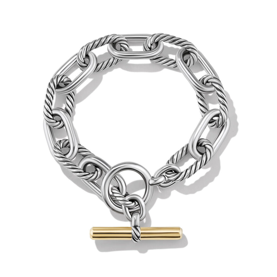 David Yurman DY Madison Toggle Chain Bracelet with 18K Yellow Gold - Medium