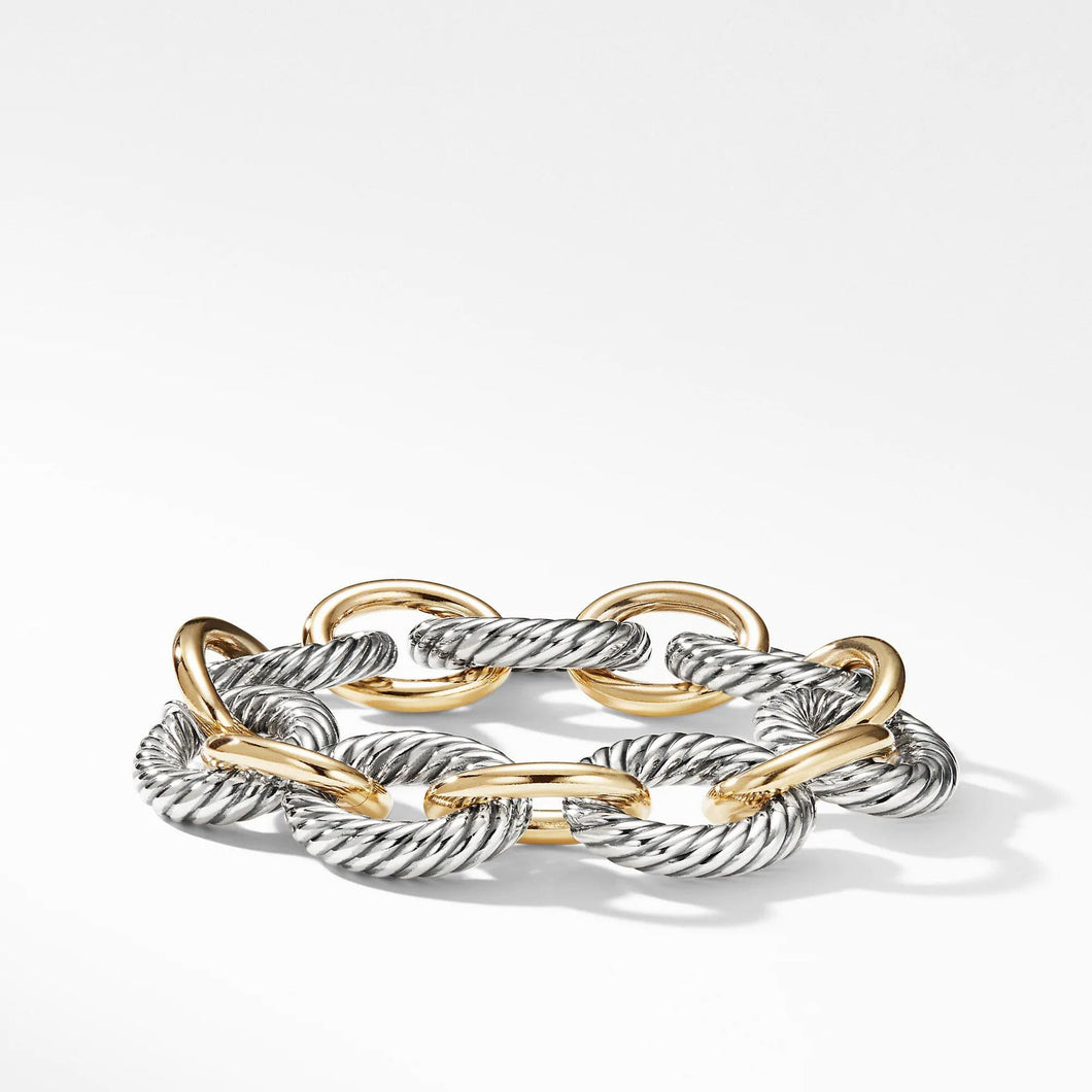 David Yurman Extra-Large Oval Link Bracelet with 18k Gold