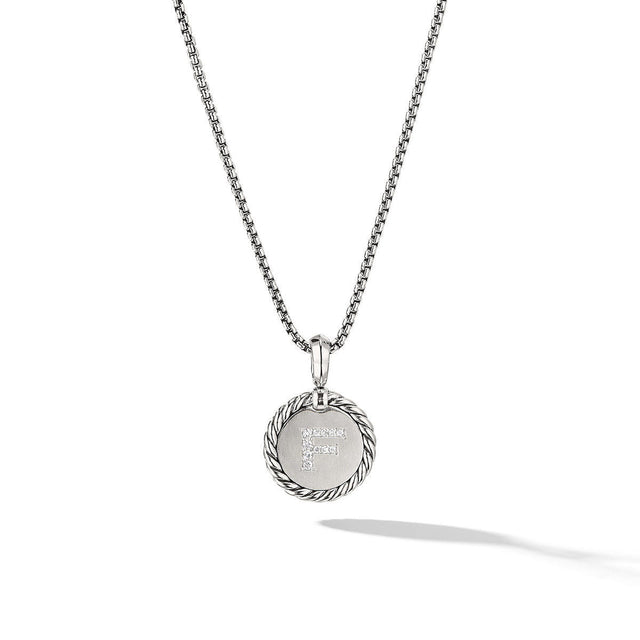 David Yurman F Initial Charm with Pave Diamonds