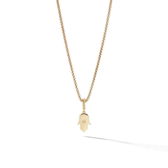 David Yurman Hamsa Amulet in 18K Yellow Gold with Center Diamond
