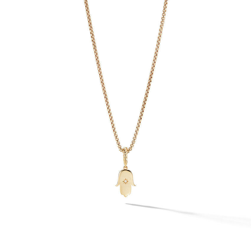 David Yurman Hamsa Amulet in 18K Yellow Gold with Center Diamond