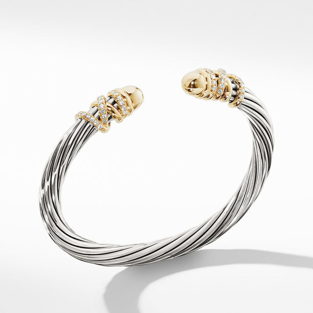 David Yurman Helena Bracelet with Gold Dome and Diamonds