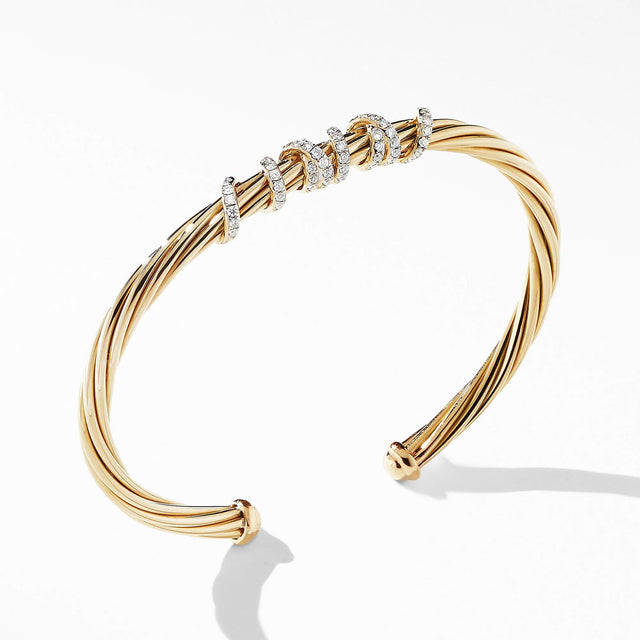 David Yurman Helena Center Station Bracelet in 18K Yellow Gold with Diamonds