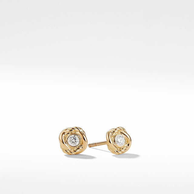 David Yurman Infinity Earrings with Diamonds in Gold