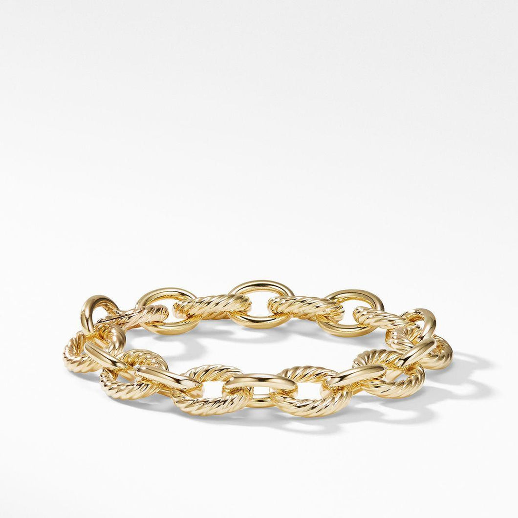 David Yurman Large Oval Link Bracelet in 18k Gold - 7.5