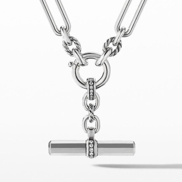 David Yurman Lexington Chain Link Necklace with Diamonds, 18inches