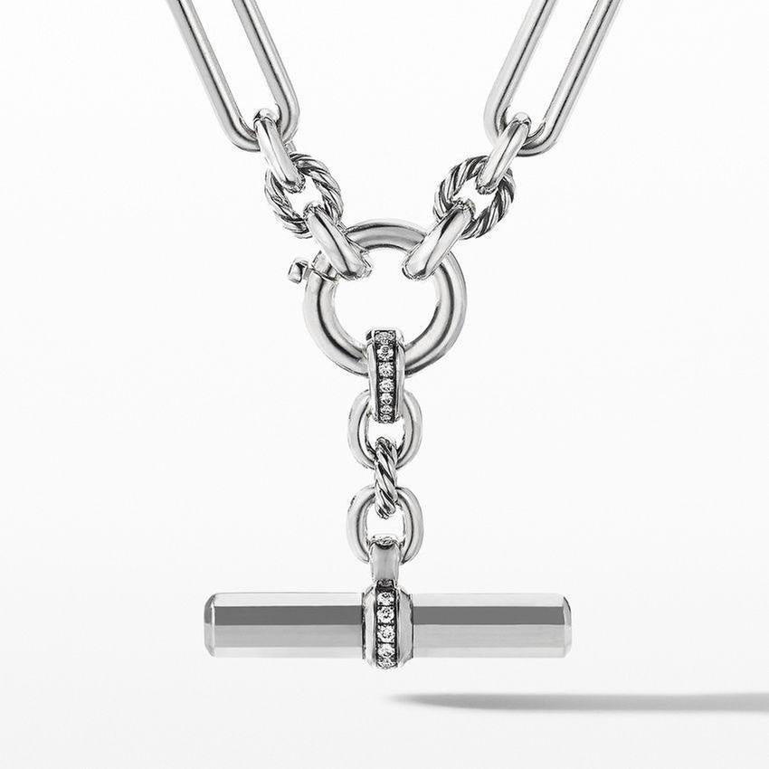 David Yurman Lexington Chain Link Necklace with Diamonds, 20inches