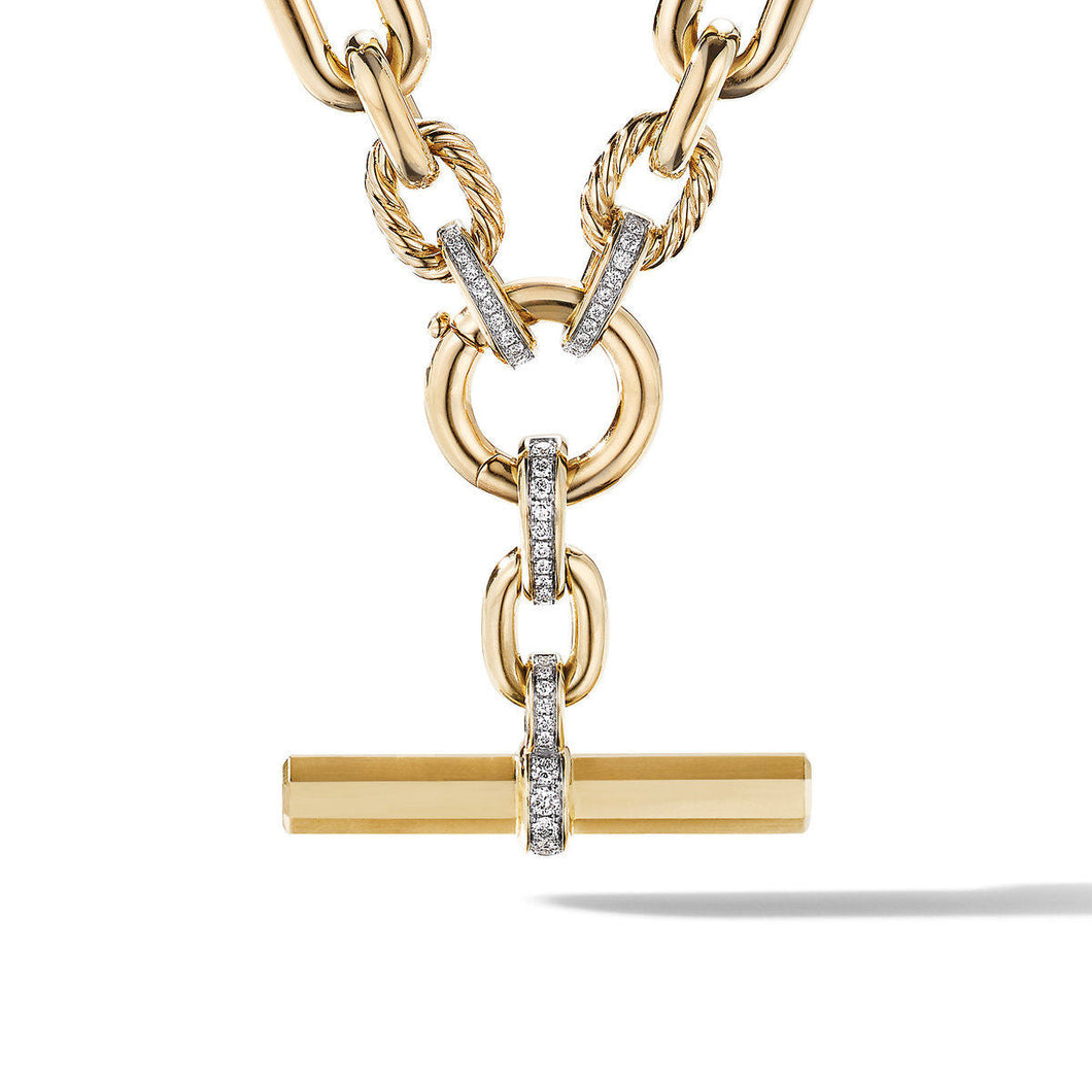 David Yurman Lexington Chain Necklace in 18K Yellow Gold with Diamonds - 18 Inches