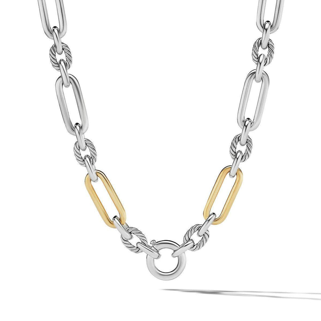 David Yurman Lexington Chain Necklace in Sterling Silver with 18K Yellow Gold, 9.8mm - 18 Inches