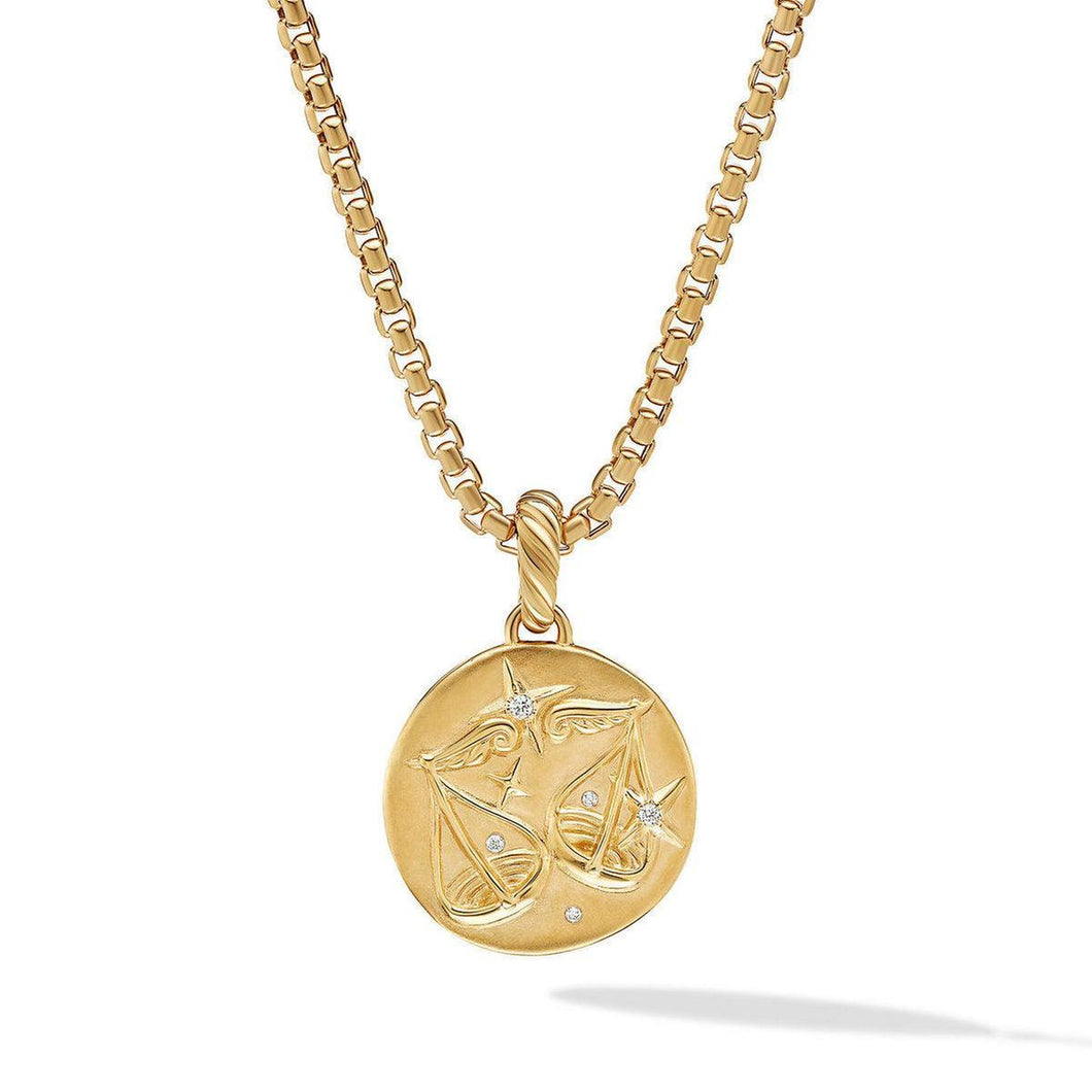 David Yurman Libra Amulet in 18K Yellow Gold with Diamonds