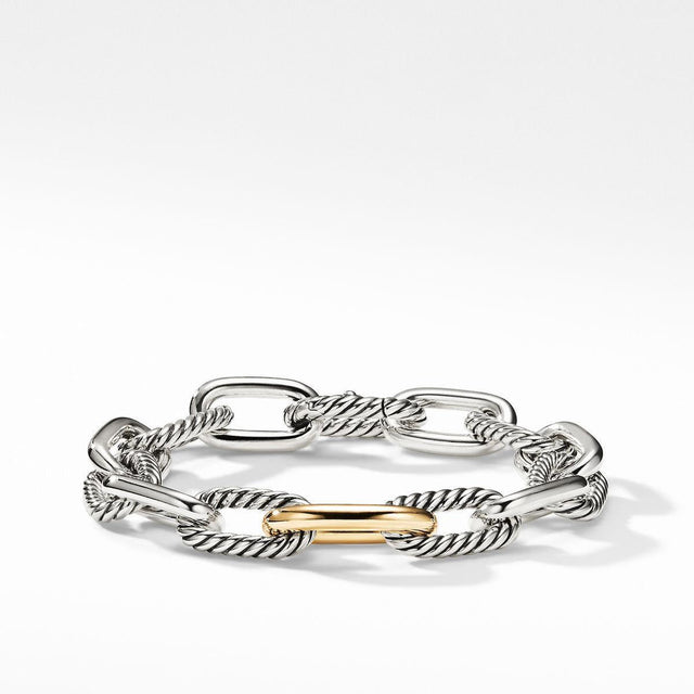 David Yurman Madison Chain Medium Bracelet with 18k Bonded Gold, 11mm - Medium