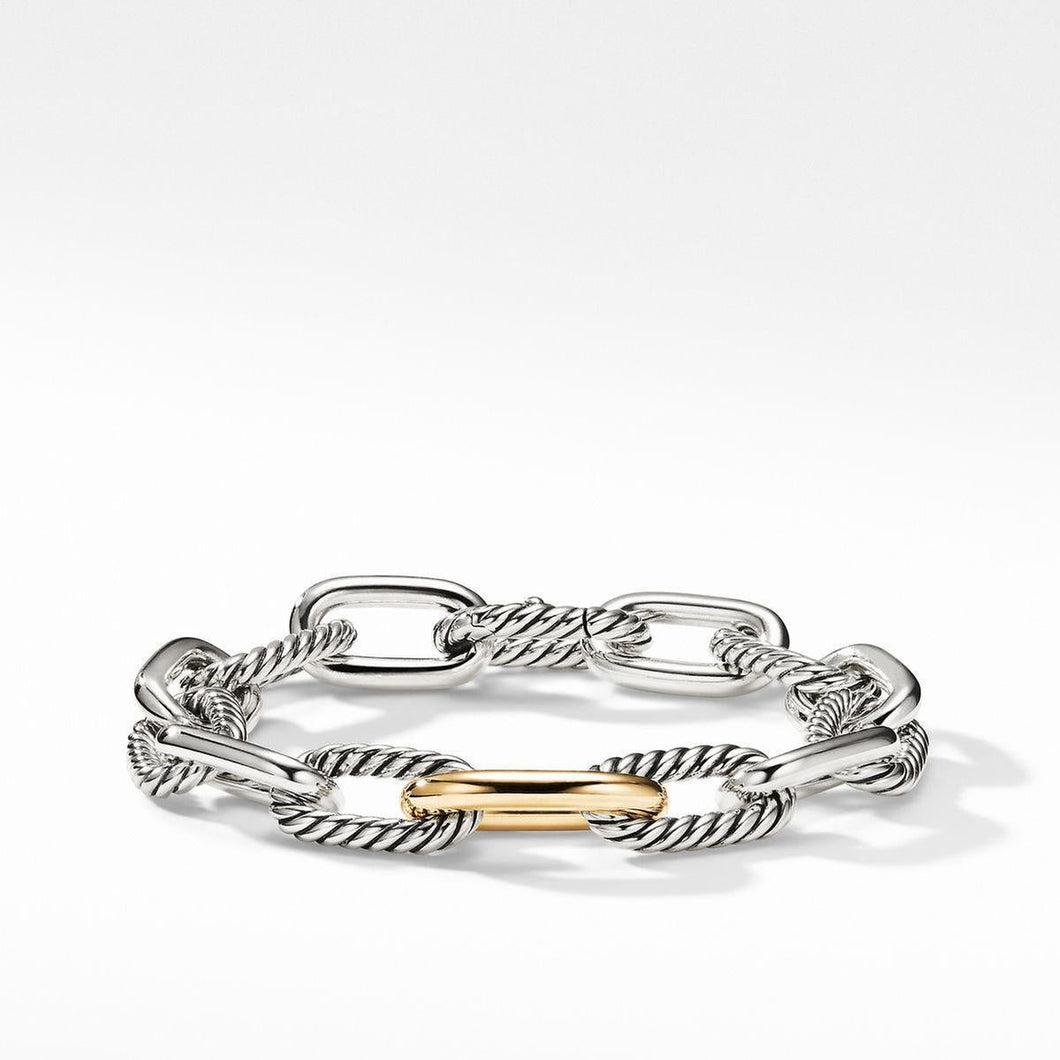 David Yurman Madison Chain Medium Bracelet with 18k Bonded Gold, 11mm - Medium