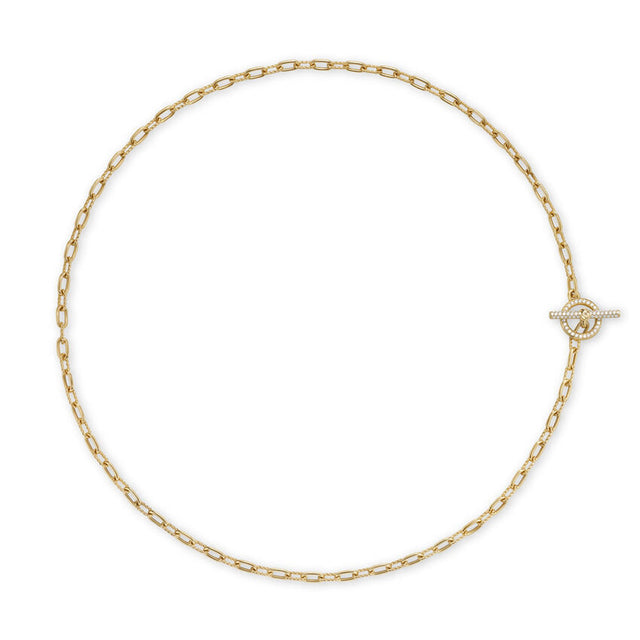 David Yurman Madison Pave Diamond Toggle Chain Necklace in 18K Yellow Gold - 17 Inches