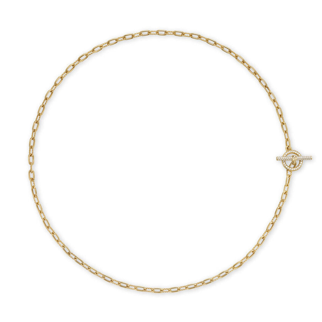 David Yurman Madison Pave Diamond Toggle Chain Necklace in 18K Yellow Gold - 17 Inches