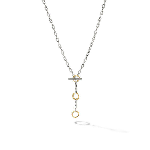 David Yurman Madison Three Ring Chain Necklace with 18k Yellow Gold - 17 Inches