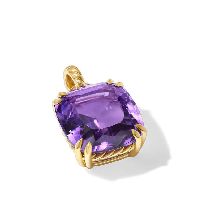 David Yurman Marbella Pendant in 18K Yellow Gold with Amethyst, 22mm