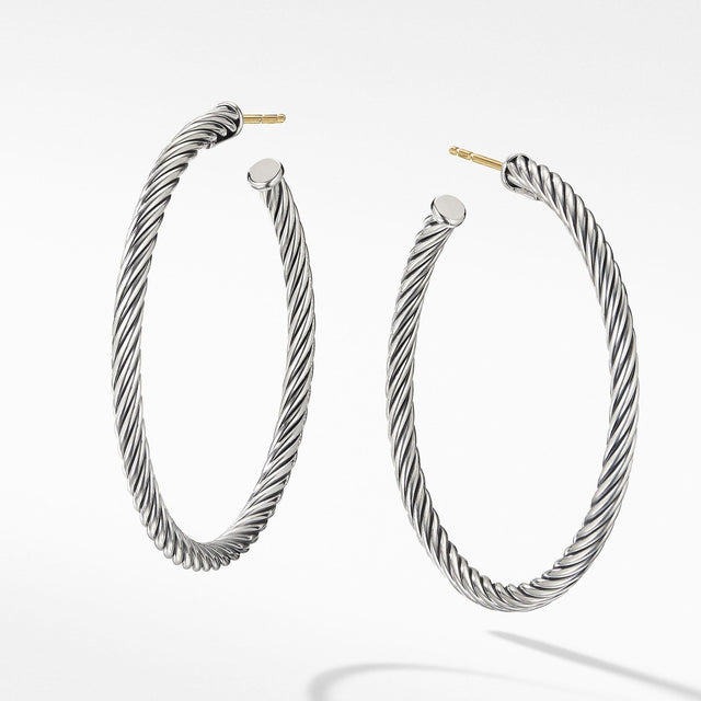 David Yurman Medium Cable Hoop Earrings, 1.5 Inches