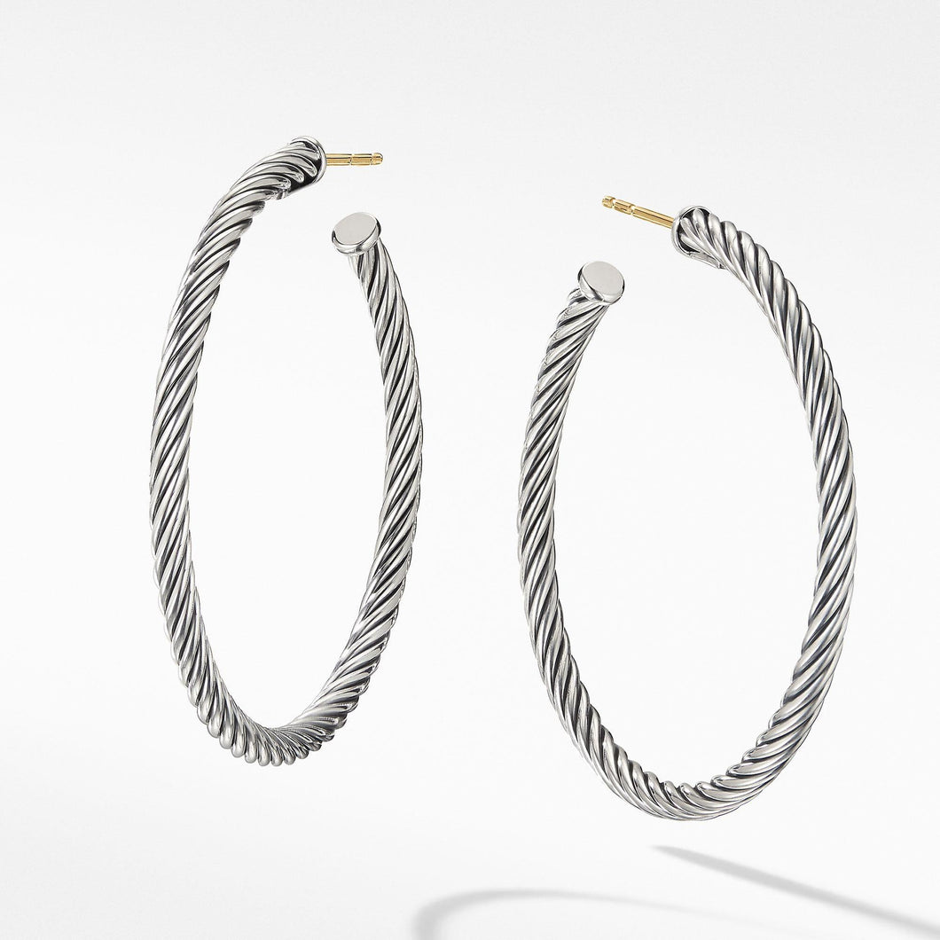 David Yurman Medium Cable Hoop Earrings, 1.5 Inches