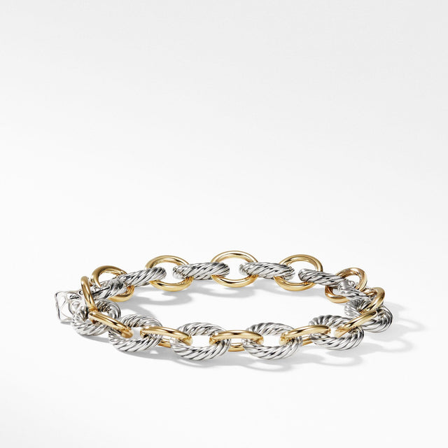 David Yurman Medium Oval Link Bracelet with 18k Gold