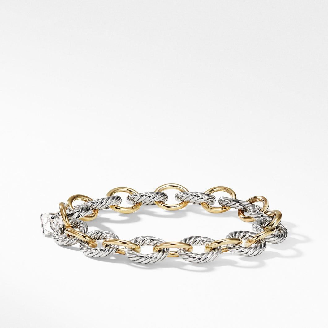 David Yurman Medium Oval Link Bracelet with 18k Gold