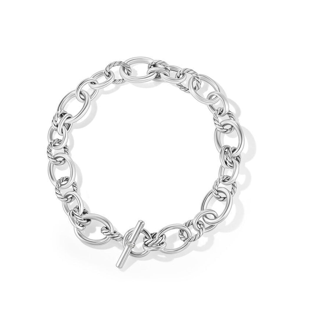 David Yurman Mercer Necklace in Sterling Silver with Pave Diamonds | 19 Inches