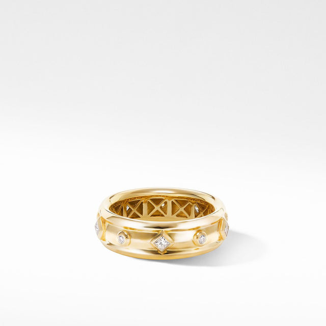David Yurman Modern Renaissance Ring in 18K Yellow Gold with Diamonds - Size 6.5