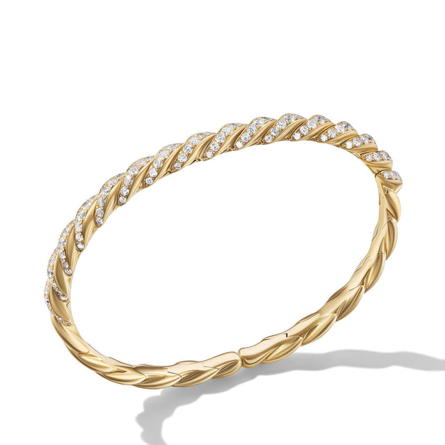 David Yurman Paveflex Bracelet in 18K Gold with Diamonds - Medium