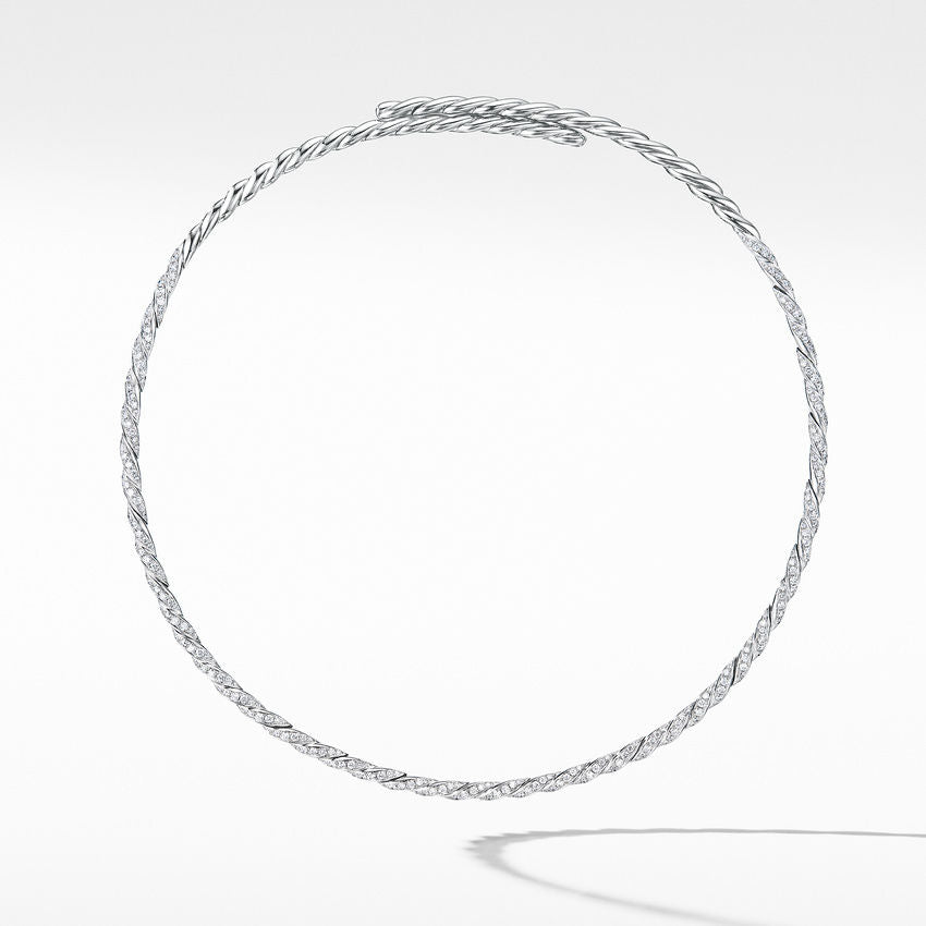 David Yurman Paveflex Necklace in 18K White Gold with Diamonds