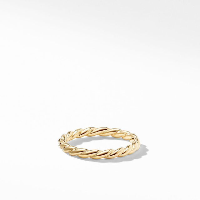 David Yurman Paveflex Ring in 18K Yellow Gold, 2.7mm - Size 4