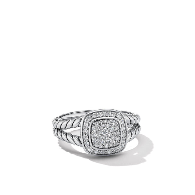 David Yurman Petite Albion Ring with Pave Diamonds - Size 7