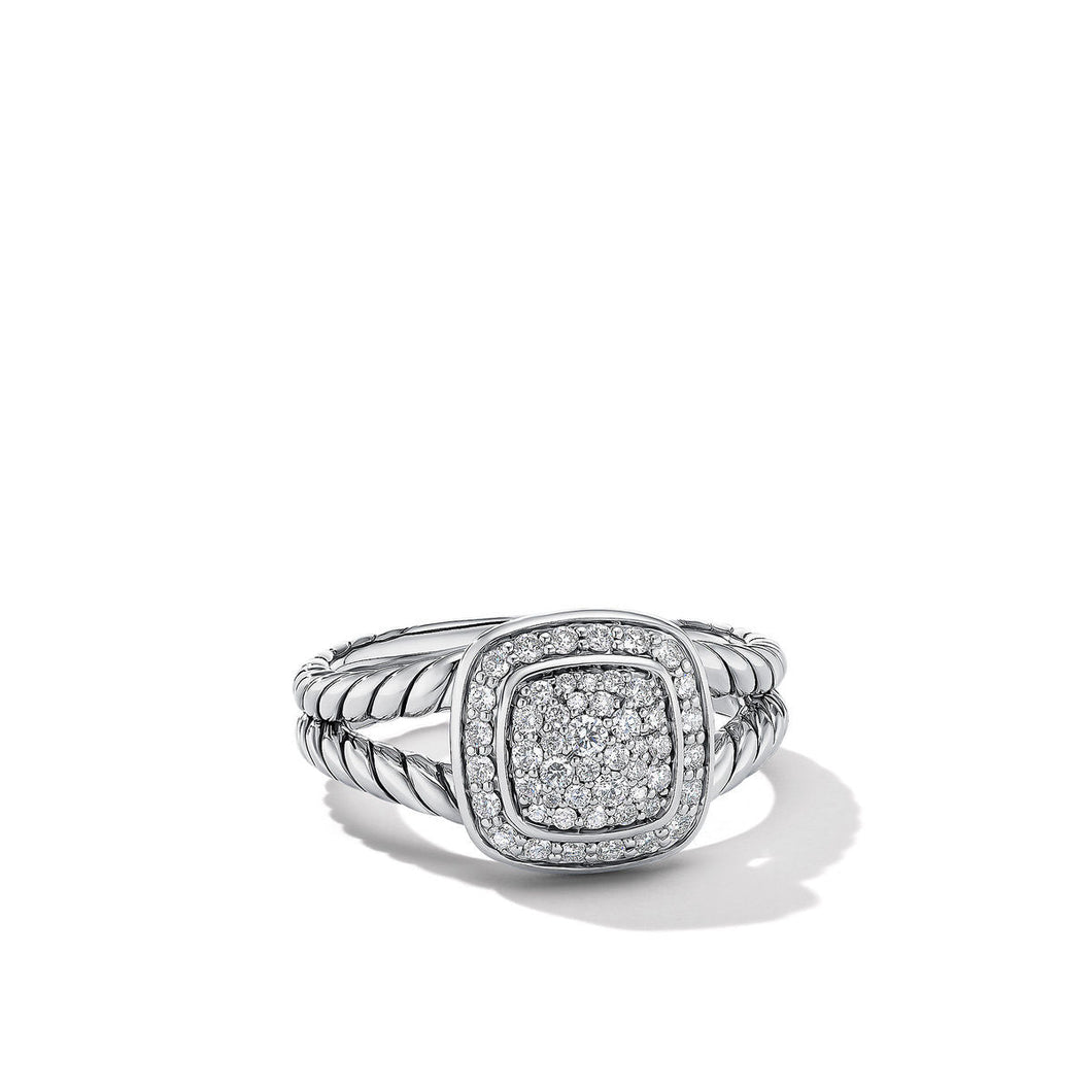 David Yurman Petite Albion Ring with Pave Diamonds - Size 7