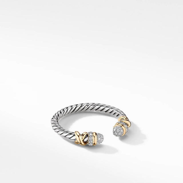 David Yurman Petite Helena Ring with 18k Yellow Gold and Diamonds - Size 6