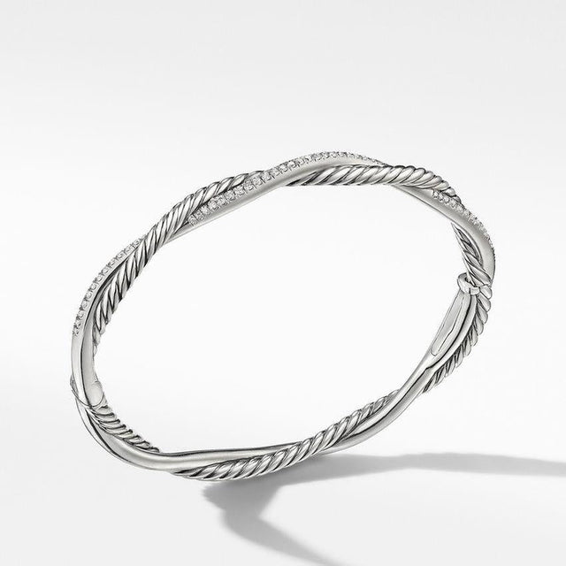 David Yurman Petite Infinity Bracelet with Pave Diamonds, 4mm - Medium