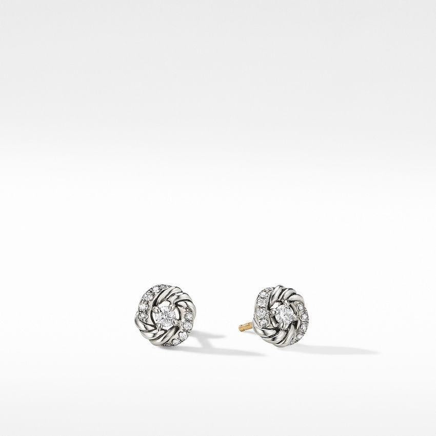 David Yurman Petite Infinity Stud Earrings with Diamonds