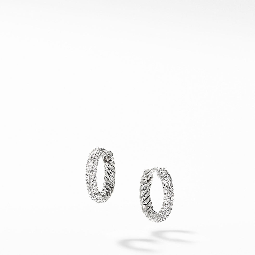 David Yurman Petite Pave Huggie Hoop Earrings with Diamonds