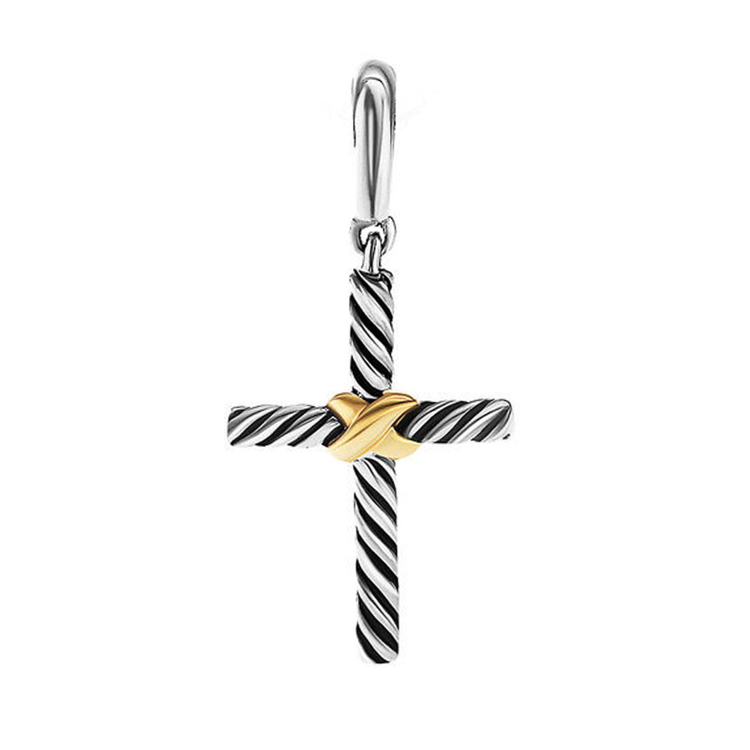 David Yurman Petite X Cross Pendant with 18K Yellow Gold
