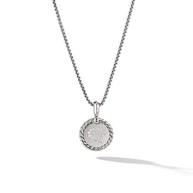 David Yurman Q Initial Charm with Pave Diamonds