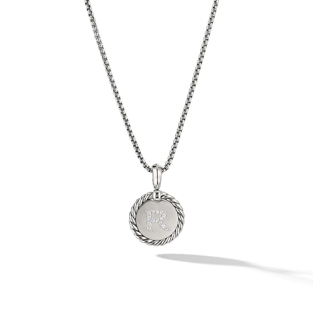 David Yurman R Initial Charm with Pave Diamonds