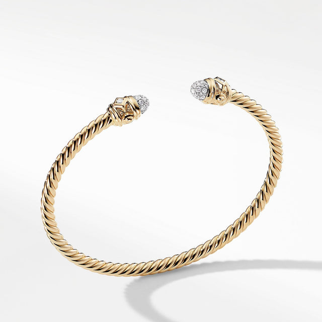 David Yurman Renaissance Bracelet with Diamonds in 18k Gold, 3.5mm - Medium