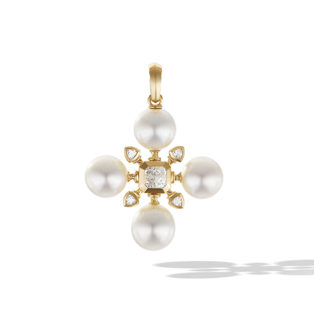 David Yurman Renaissance Pearl Pendant with 18K Yellow Gold and Diamonds
