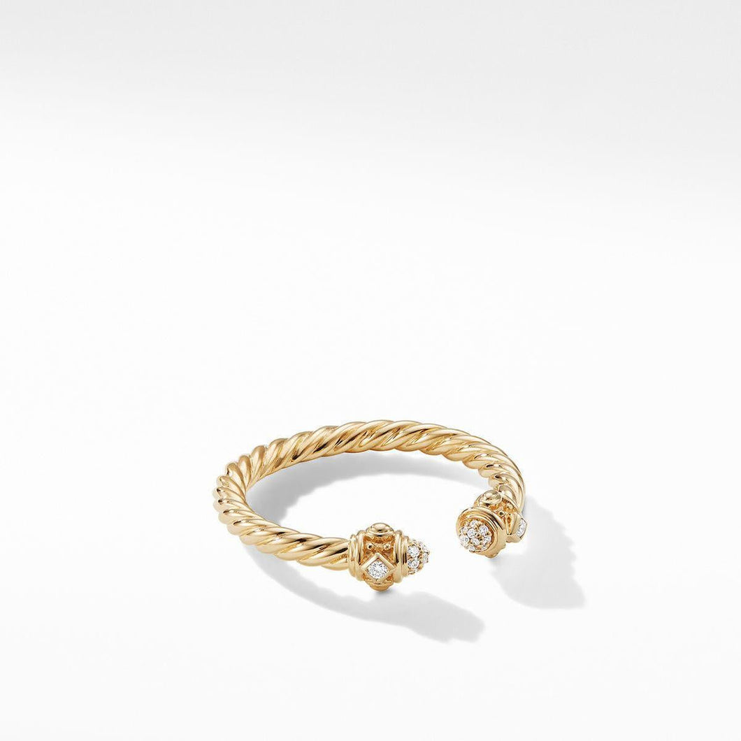 David Yurman Renaissance Ring in 18k Gold with Diamonds - Size 6