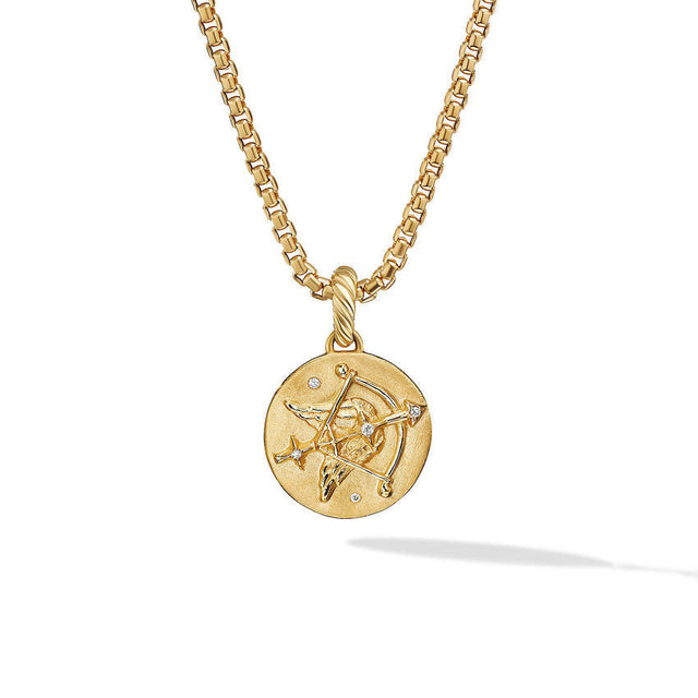 David Yurman Sagittarius Amulet in 18K Yellow Gold with Diamonds