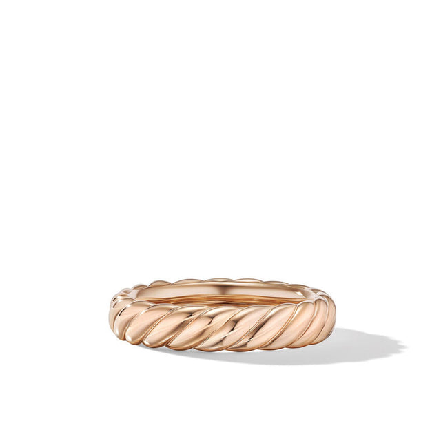 David Yurman Sculpted Cable Band Ring in 18K Rose Gold | Size 6