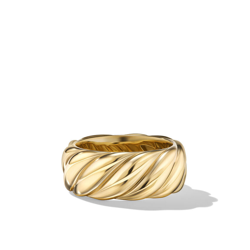 David Yurman Sculpted Cable Band Ring in 18K Yellow Gold | Size 7