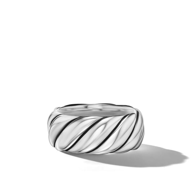 David Yurman Sculpted Cable Band Ring in Sterling Silver | Size 7
