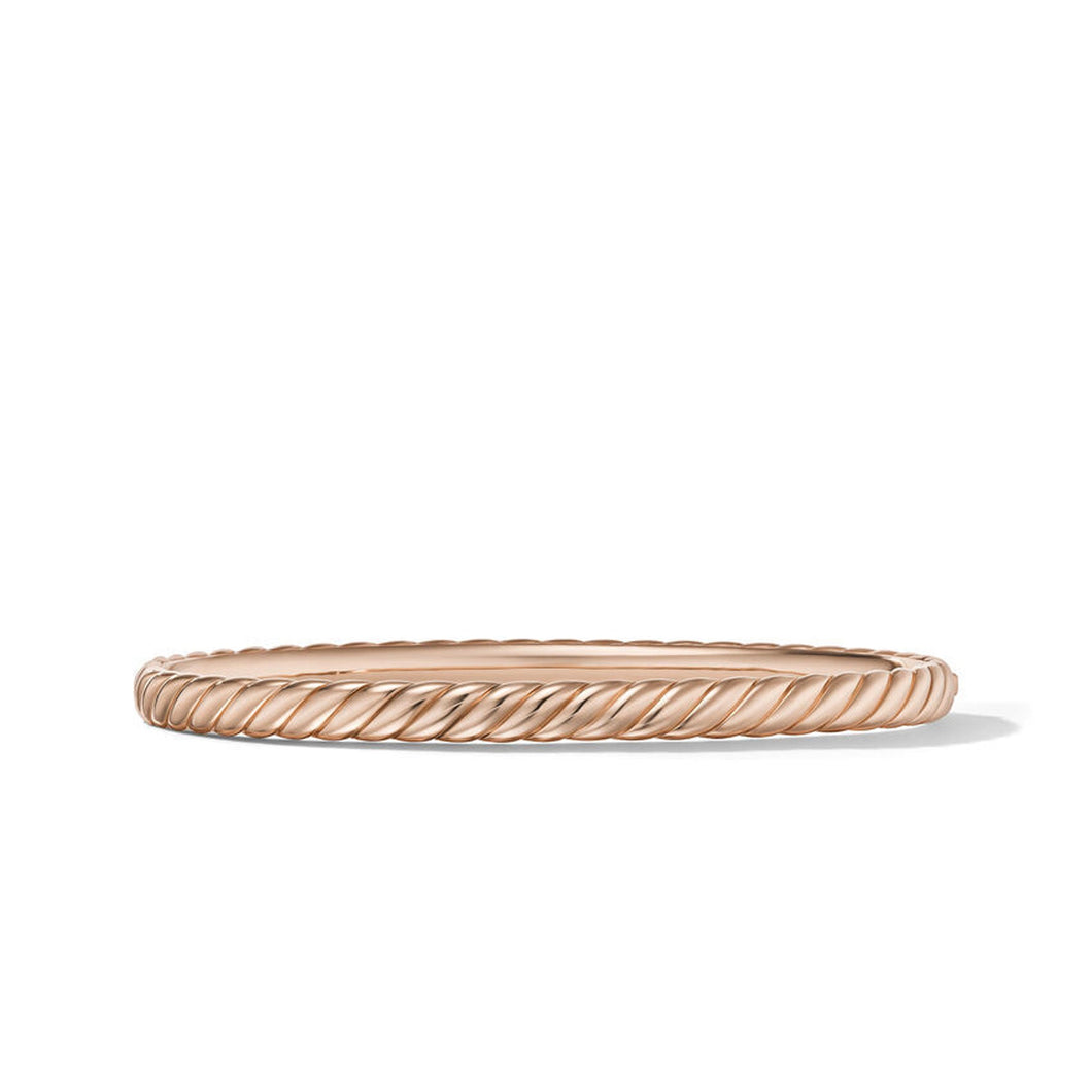 David Yurman Sculpted Cable Bangle Bracelet in 18K Rose Gold | Medium